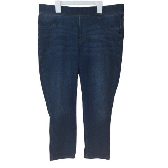Time & Tru Womens Jeggings Pants XL Size 16-18 Dark Denim Jeans Stretch Pockets - Picture 1 of 7